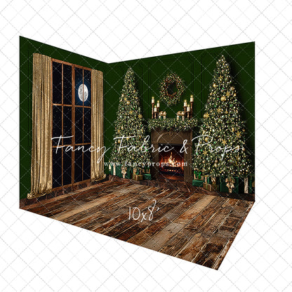 Gold & Greens Classic Christmas Mantle - Room