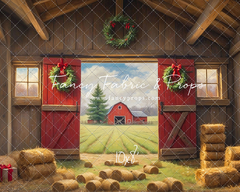 Red Barn Yuletide - Dirt Floor - with Sweep Option