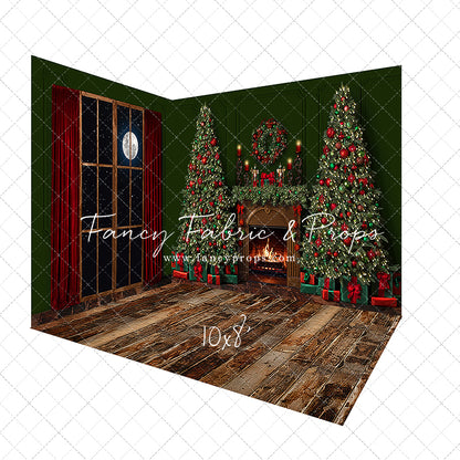 Red & Green Christmas Mantle - Room