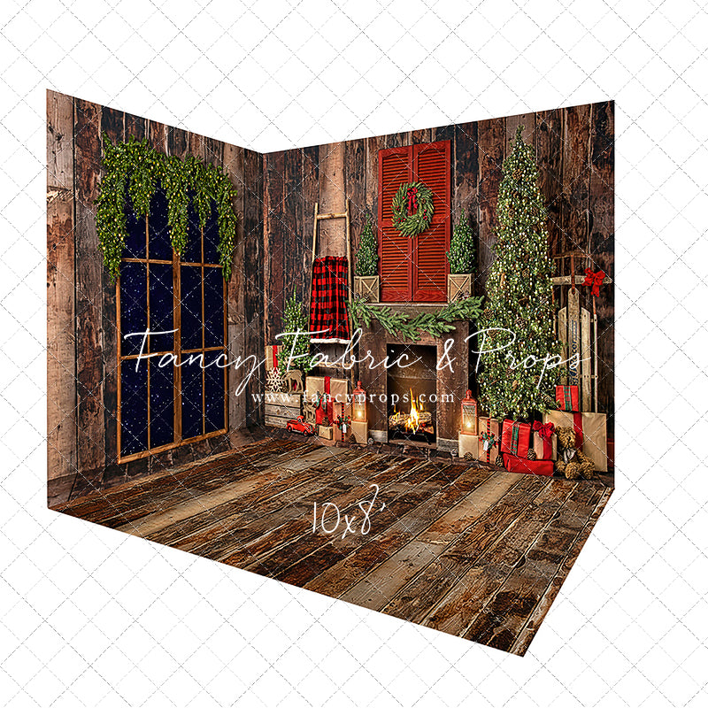 Rustic Plaid Fireplace - Room