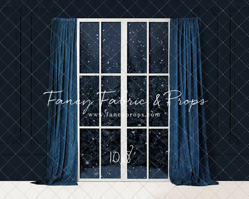 True Blue Christmas Window