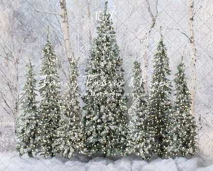 Winter Christmas Barn Forest