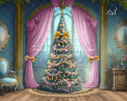 Christmas Wishes - Blue With Wood Floor - with Sweep Option