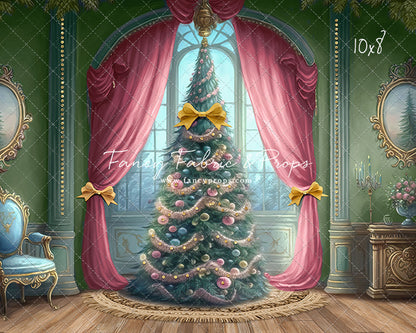 Christmas Wishes - Green With Wood Floor - with Sweep Option