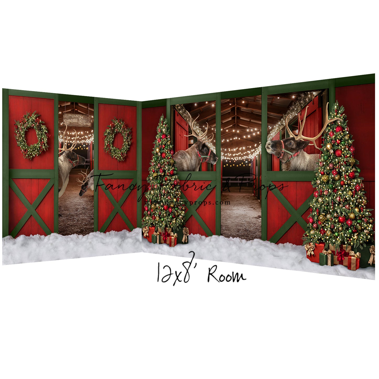 Santa's Jolly Reindeer Stable - 2pc Room