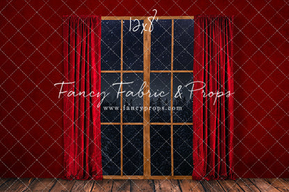 Classic Window With Red Drapes