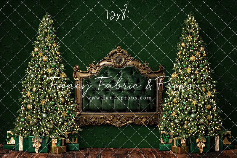 Velvet Evergreen Headboard