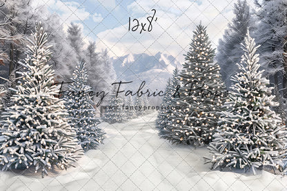 Snowy Mountain Tree Farm Path - 2pc Set