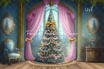 Christmas Wishes - Blue With Wood Floor - with Sweep Option