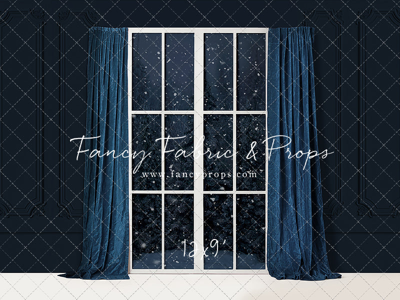 True Blue Christmas Window