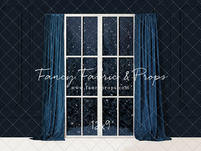 True Blue Christmas Window