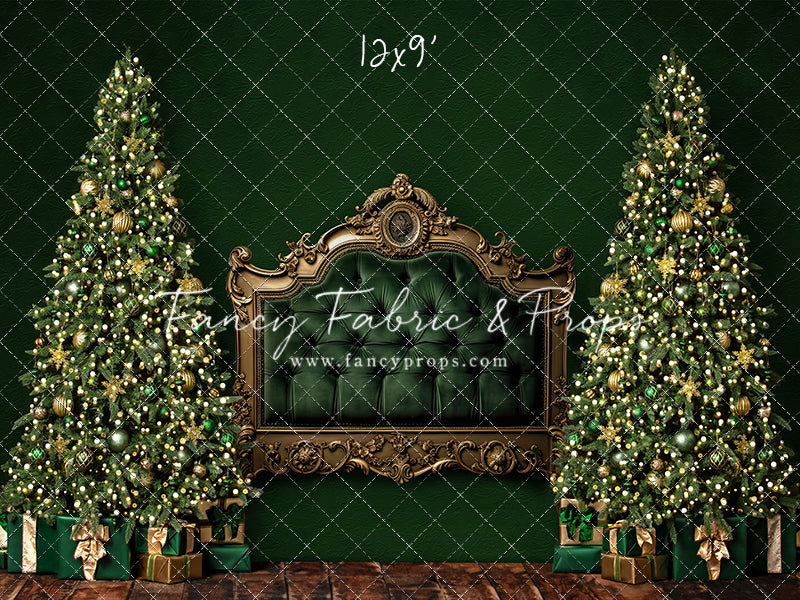 Velvet Evergreen Headboard