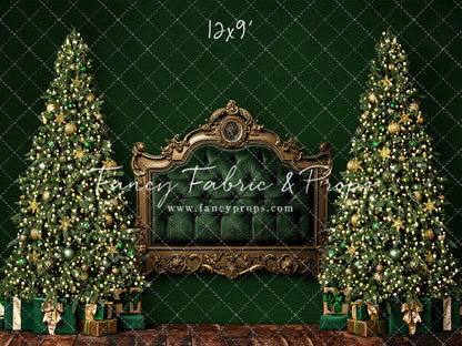 Velvet Evergreen Headboard