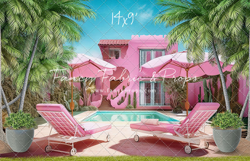 Barbie's Poolside Vacation - Grass Floor - With Sweep Option