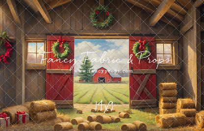 Red Barn Yuletide - Dirt Floor - with Sweep Option