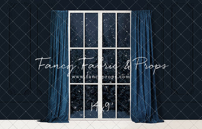 True Blue Christmas Window