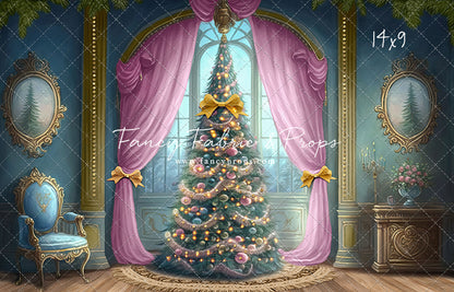 Christmas Wishes - Blue With Wood Floor - with Sweep Option