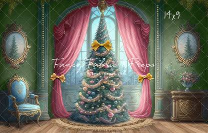 Christmas Wishes - Green With Wood Floor - with Sweep Option