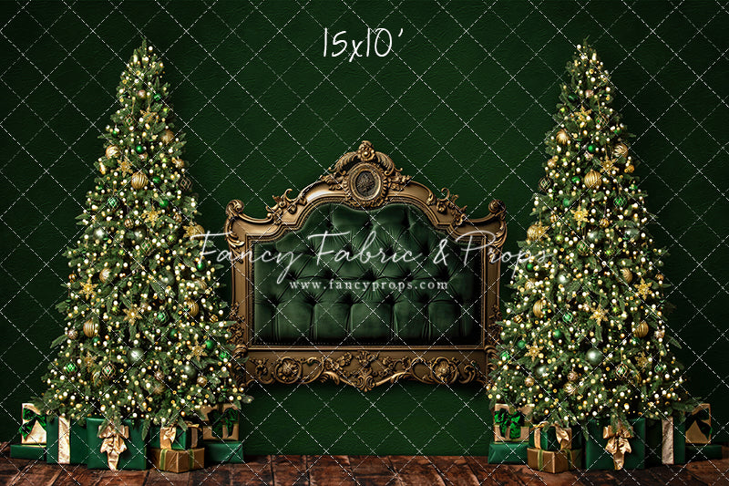 Velvet Evergreen Headboard