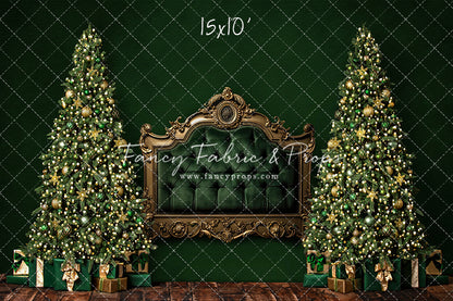 Velvet Evergreen Headboard