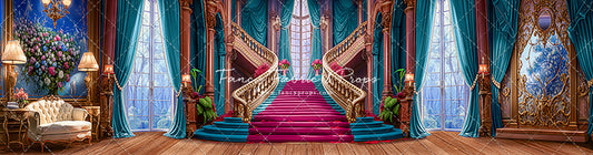 Ballroom Royal Staircase - Cyan - 4 piece Room