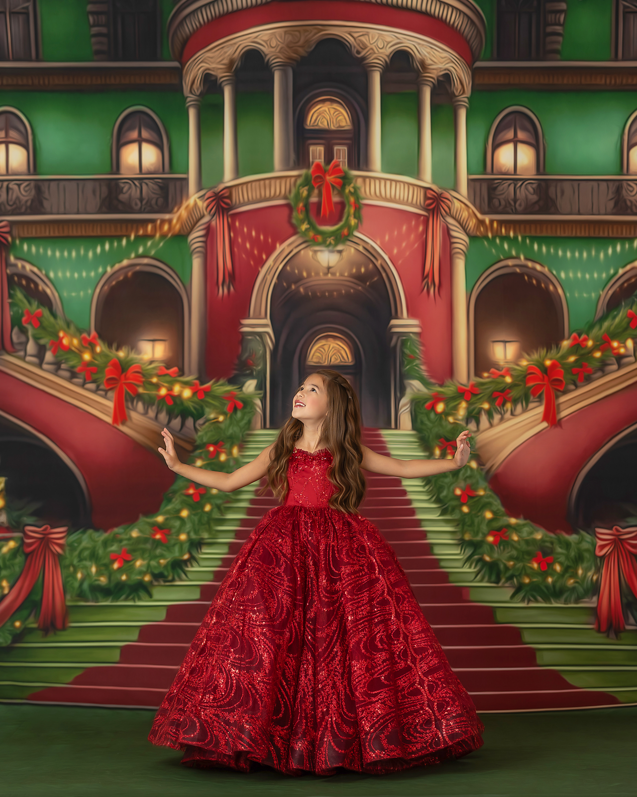 Merry Mansion- Green Rug - with Sweep Option