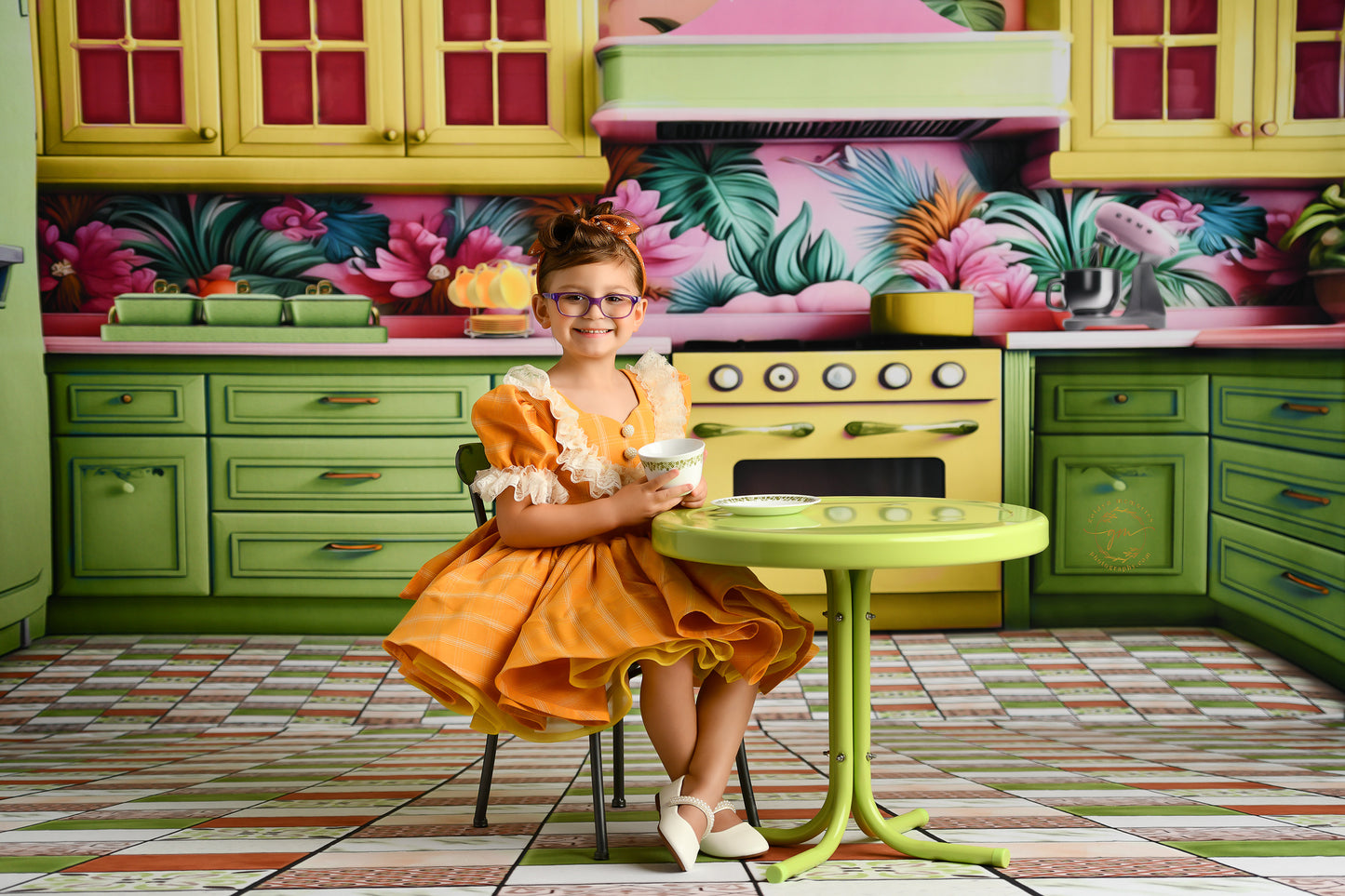 Tropical Kitchen - Lime & Yellow - With Sweep Option