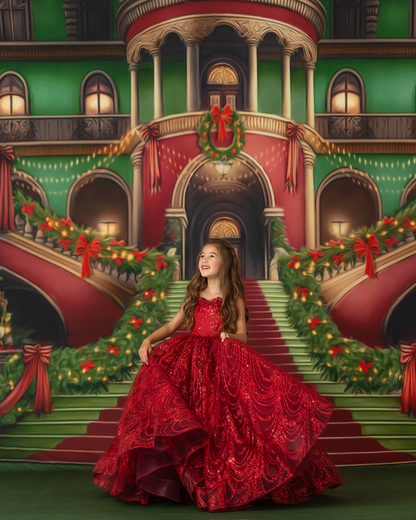 Merry Mansion- Green Rug - with Sweep Option