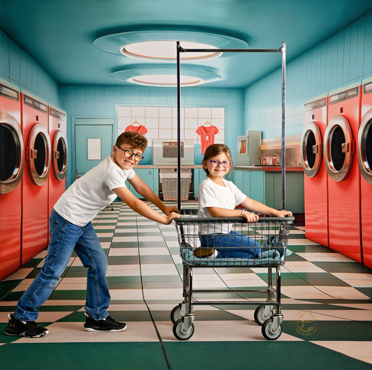 Laundry Day - Blue With Double Washers- With Sweep Option