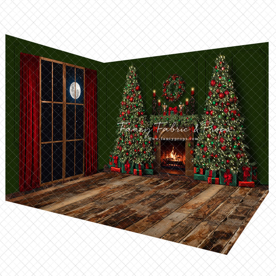 Red & Green Christmas Mantle - Room
