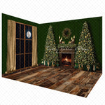 Gold & Greens Classic Christmas Mantle - Room