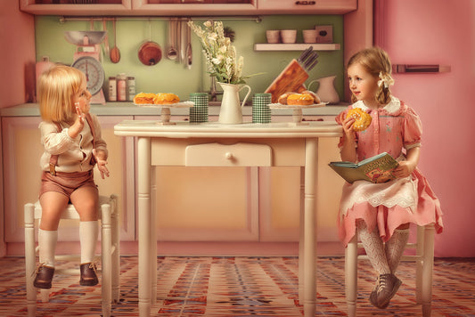 Midge's Kitchenette - Tile Floor Option - With Pink Fridge Sweep Option