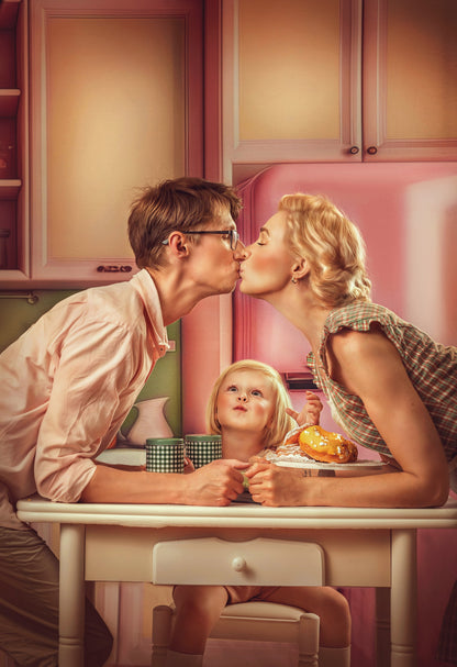 Midge's Kitchenette - Tile Floor Option - With Pink Fridge Sweep Option