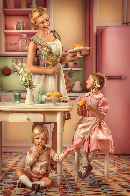 Midge's Kitchenette - Tile Floor Option - With Pink Fridge Sweep Option