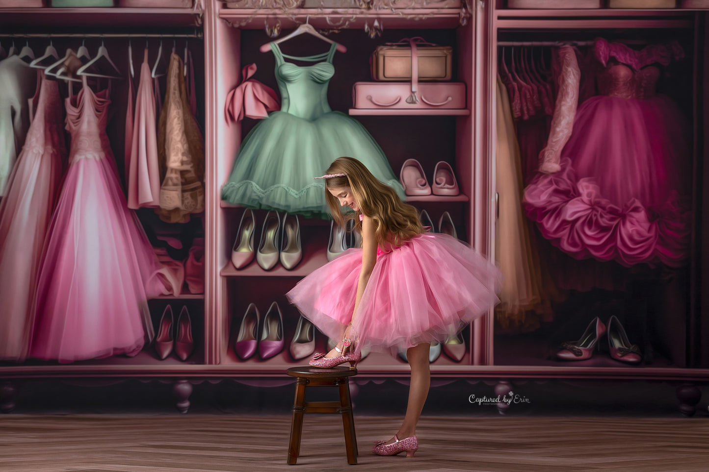 Barbie's Fabulous Wardrobe - Green Dress Option - With Sweep Option