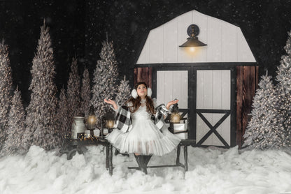 Modern Christmas Barn - With Light