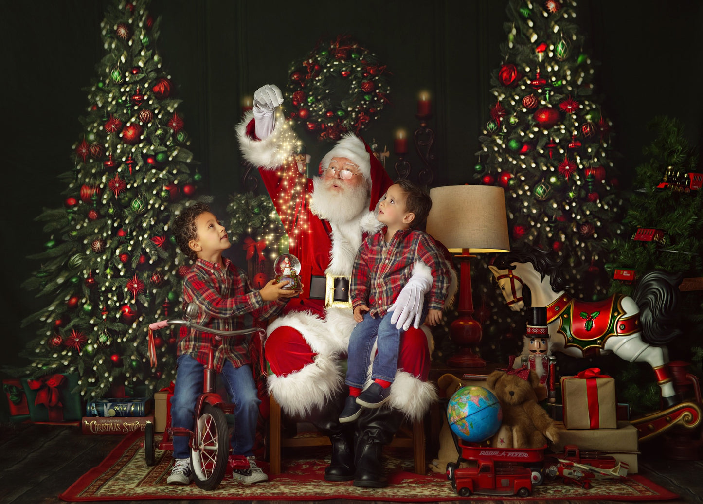 Red & Green Christmas Mantle