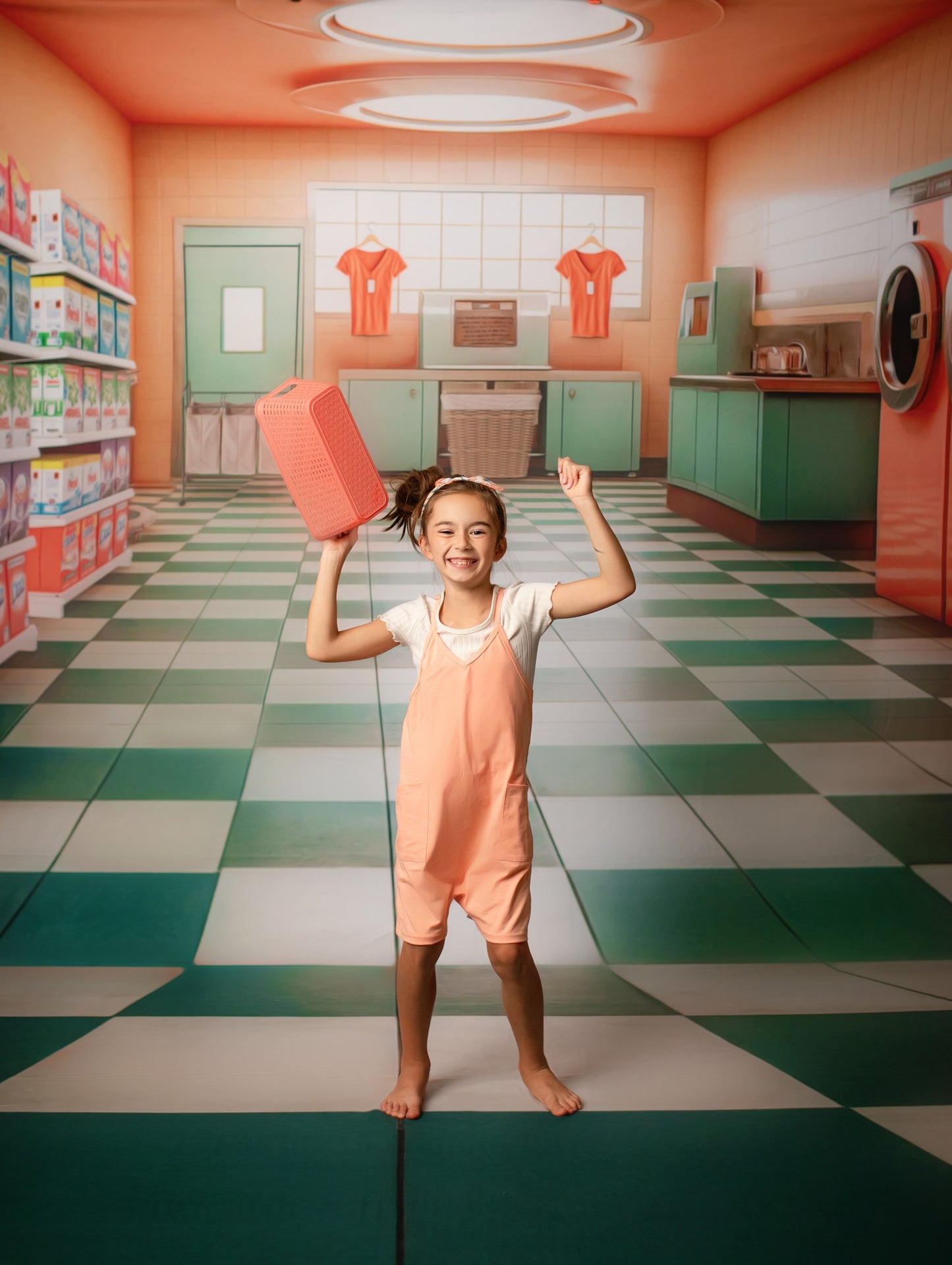 Laundry Day - Coral - With Sweep Option