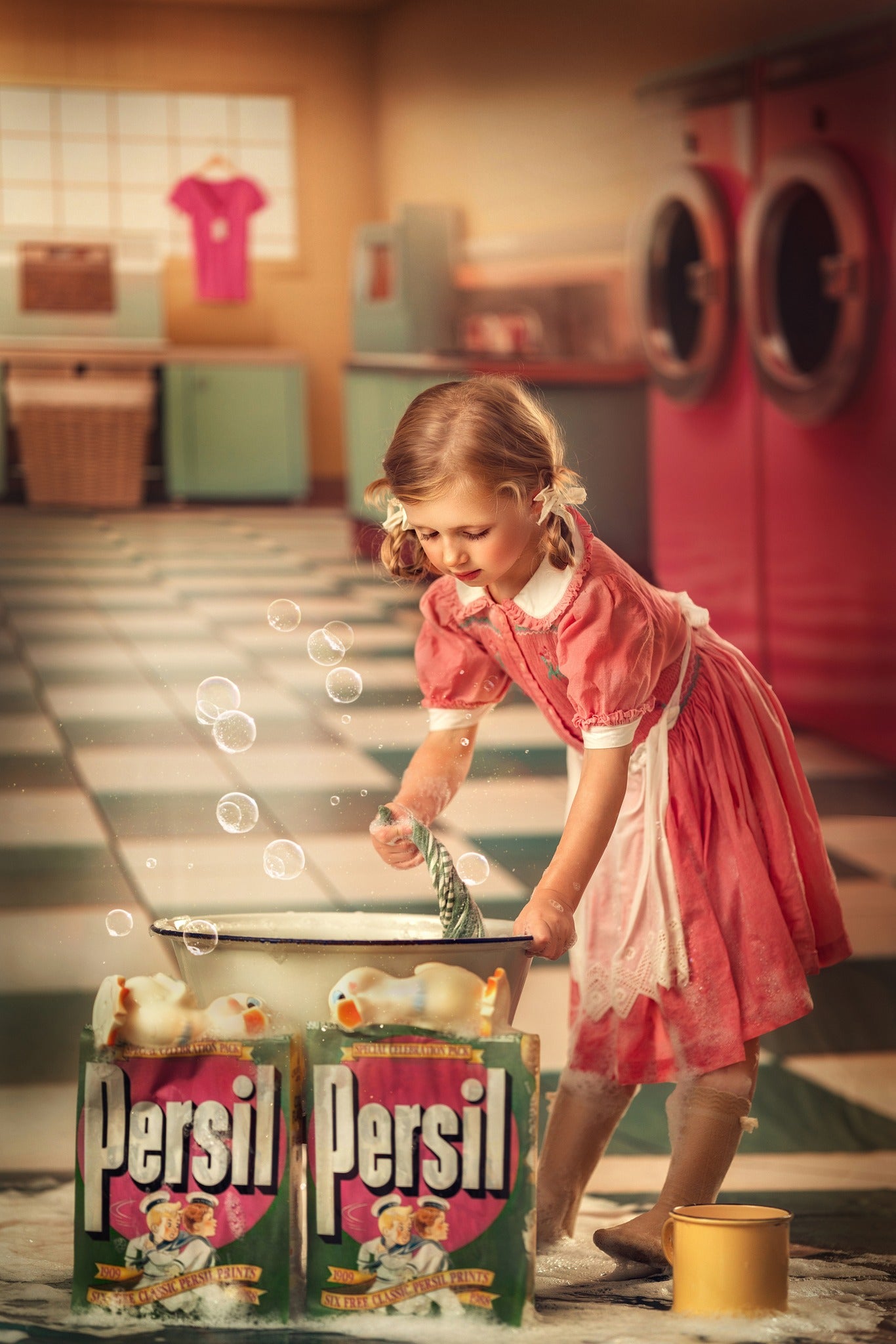 Laundry Day - Yellow With Double Washers- With Sweep Option