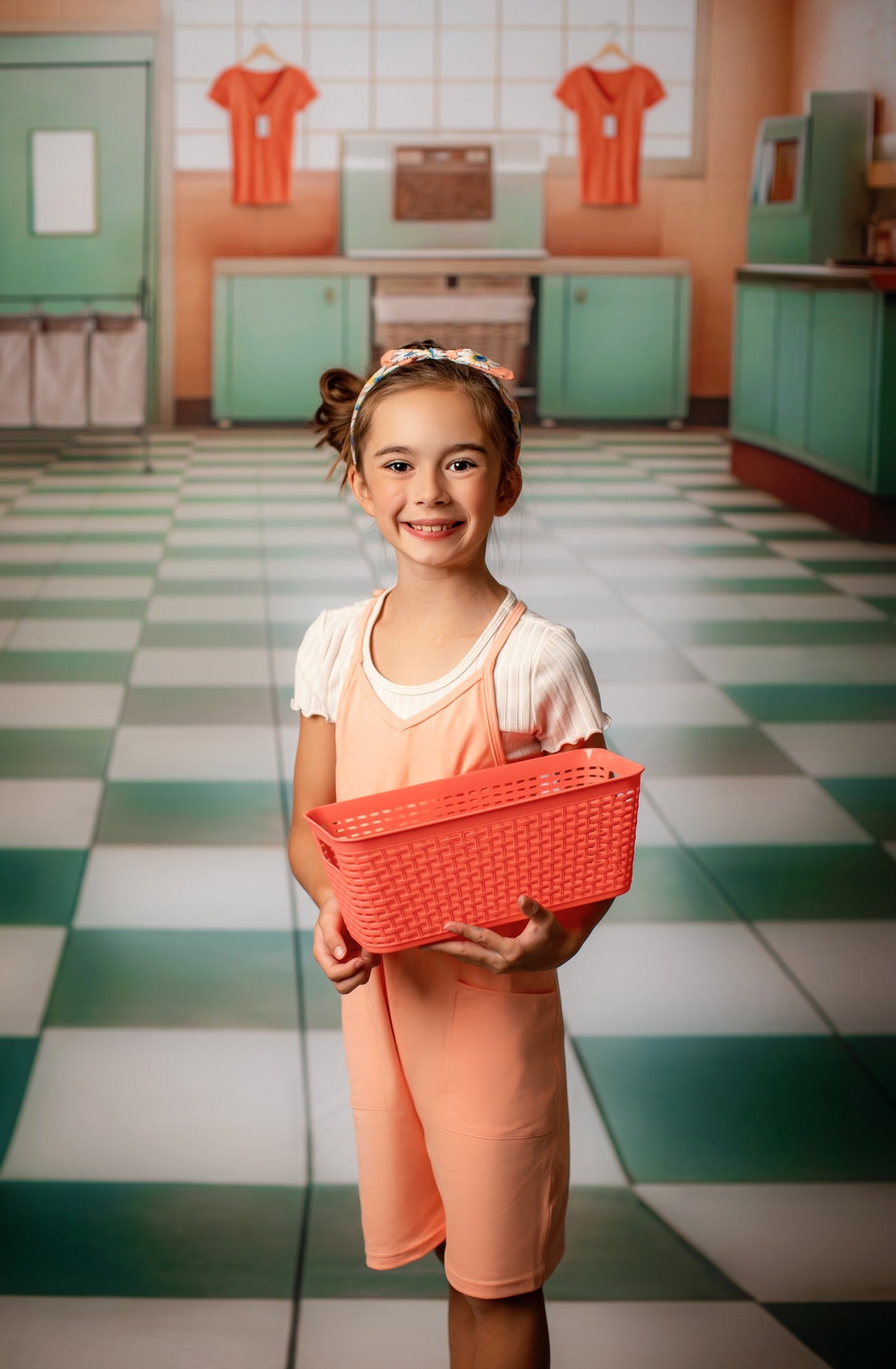 Laundry Day - Coral - With Sweep Option