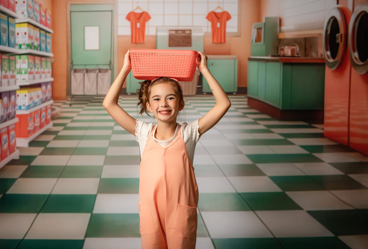 Laundry Day - Coral - With Sweep Option