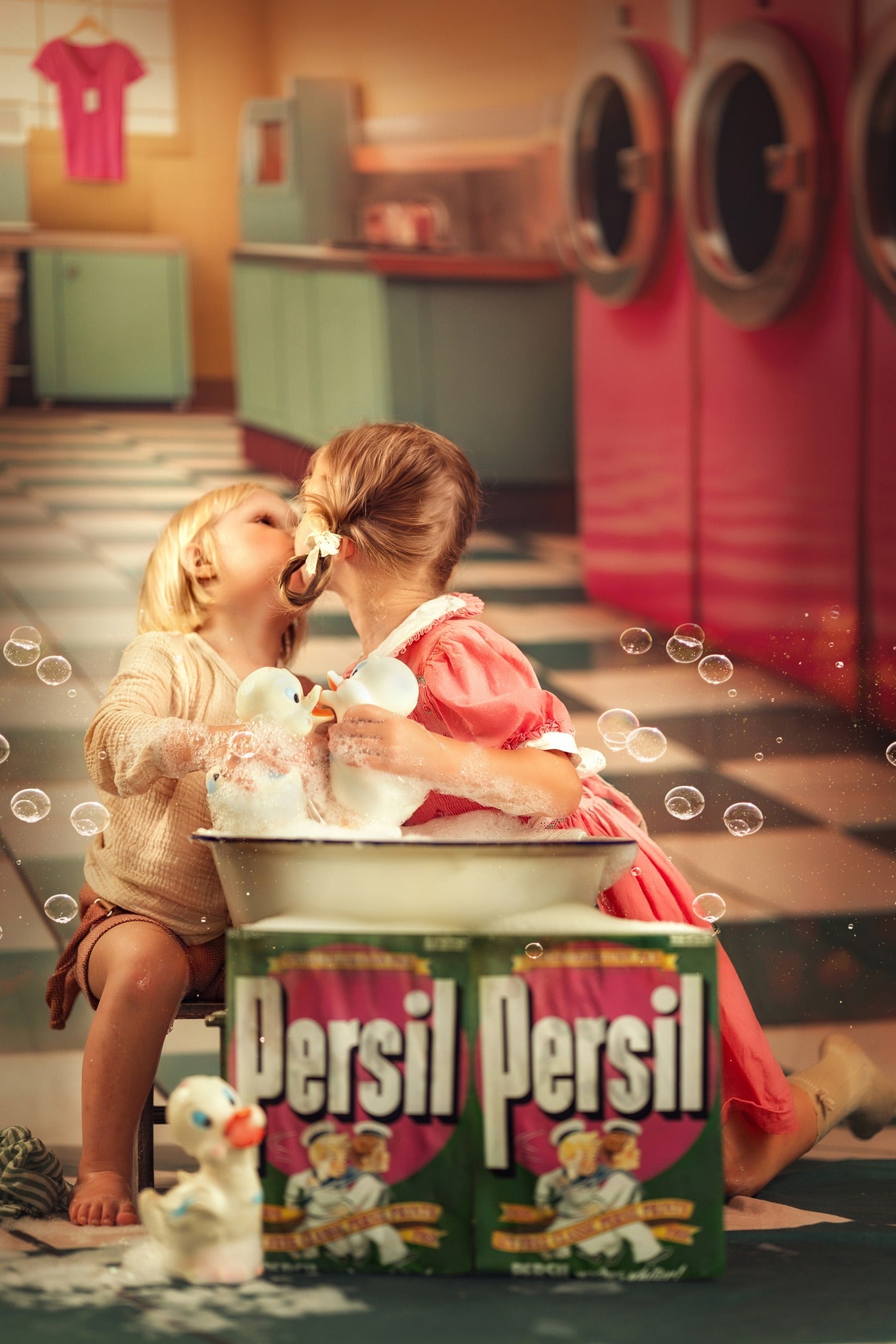 Laundry Day - Yellow With Double Washers- With Sweep Option