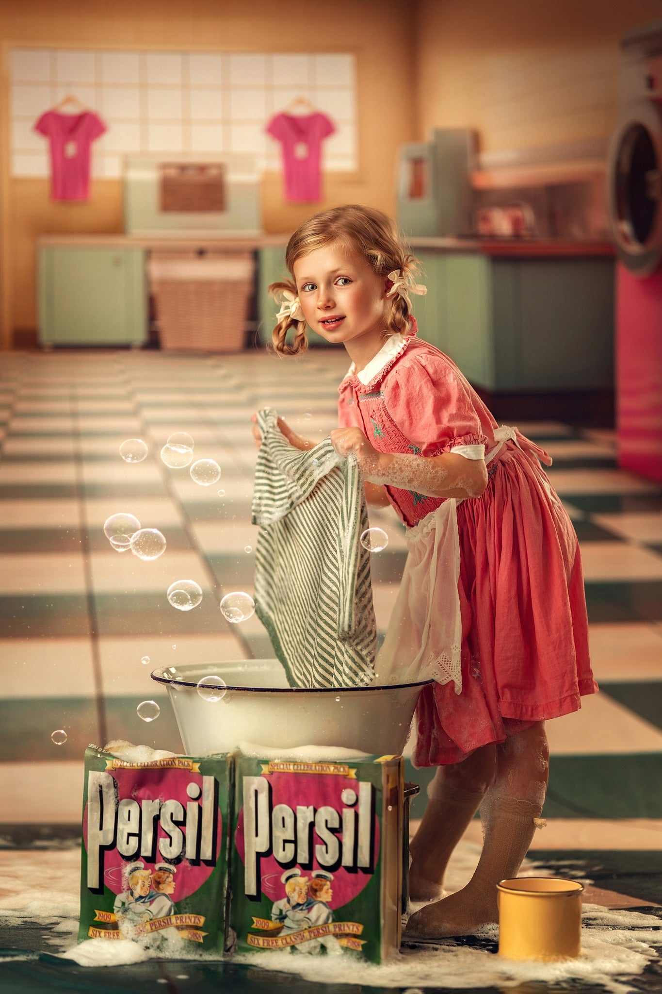 Laundry Day - Yellow With Double Washers- With Sweep Option