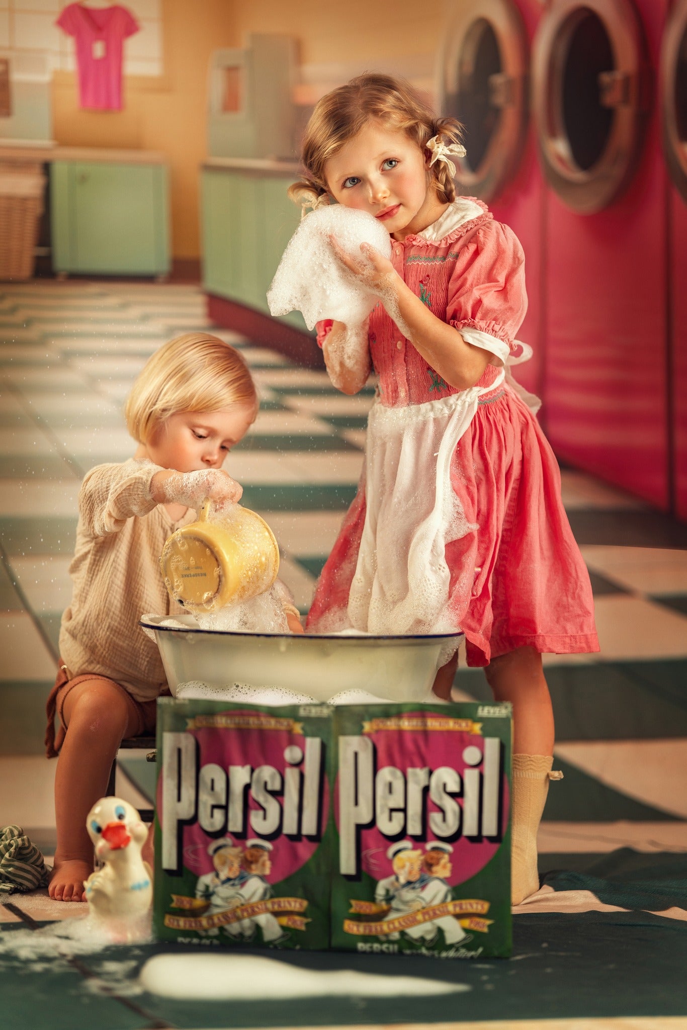 Laundry Day - Yellow With Double Washers- With Sweep Option