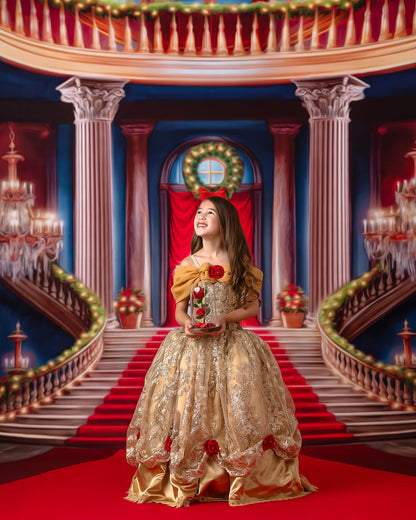 Belle's Royal Staircase -With Lights- Red Carpet - With Sweep Option