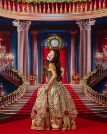 Belle's Royal Staircase -With Lights- Red Carpet - With Sweep Option