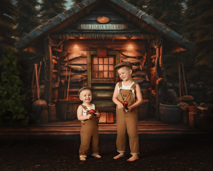 Gone Fishin Bait Shop - Dirt Floor - 2pc Set