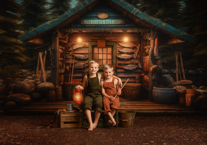 Gone Fishin Bait Shop- Dirt Floor Version - With Sweep Option