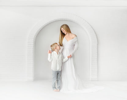 White Brick Alcove - White Floor - With Sweep Option