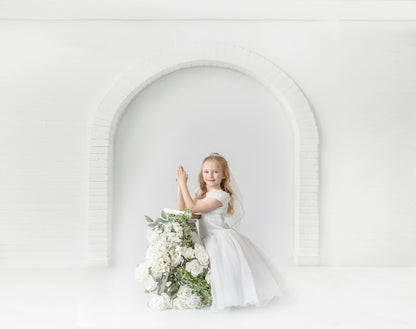 White Brick Alcove - White Floor - With Sweep Option